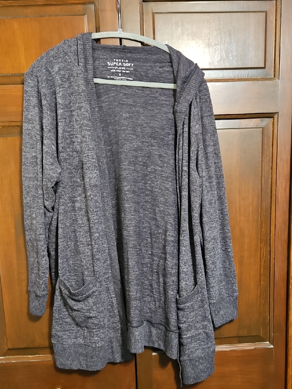 Torrid Gray Cardigan With Hood